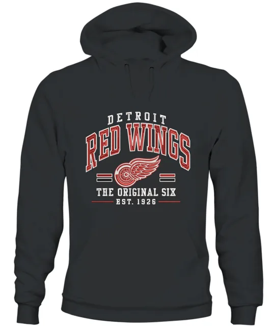 Detroit Red Wings Original Six Premium Embroidered – Vintage NHL Heritage Est. 1926 Pullover