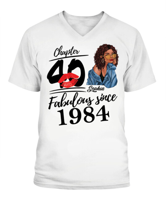 Chapter 40, Fabulous Since 1984 40th Birthday Unique T Shirt For Woman, Custom Birthday Shirt, Her Gifts For 40 Years Old , Turning 40 Birthday Cotton Shirt