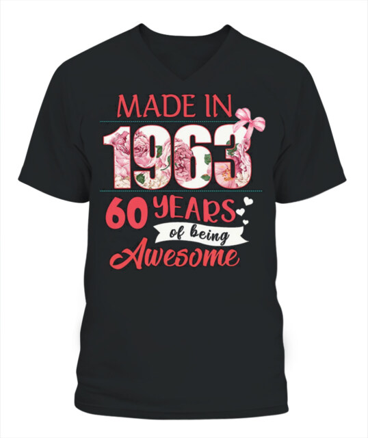 60th Birthday Gifts Ideas 60th Birthday Shirt For Her Back In 1963 Turning 60 Shirts 60th Birthday T Shirts For Woman