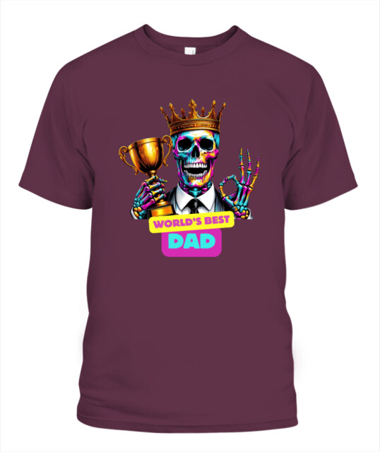 World's Best Dad T-Shirt - Fun & Quirky Skeleton Graphic Tee