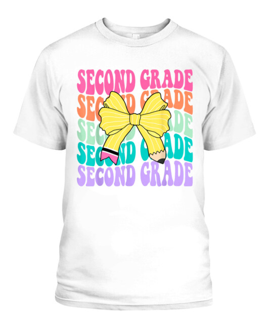 2nd Grade Teacher Pencil Coquette Bow Back To School T-Shirt