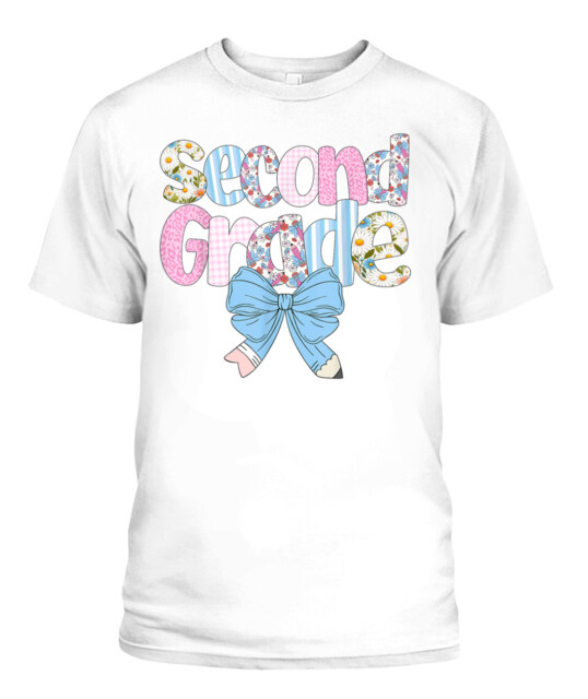 2nd Grade Teacher Pencil Coquette Bow Back To School T-Shirt