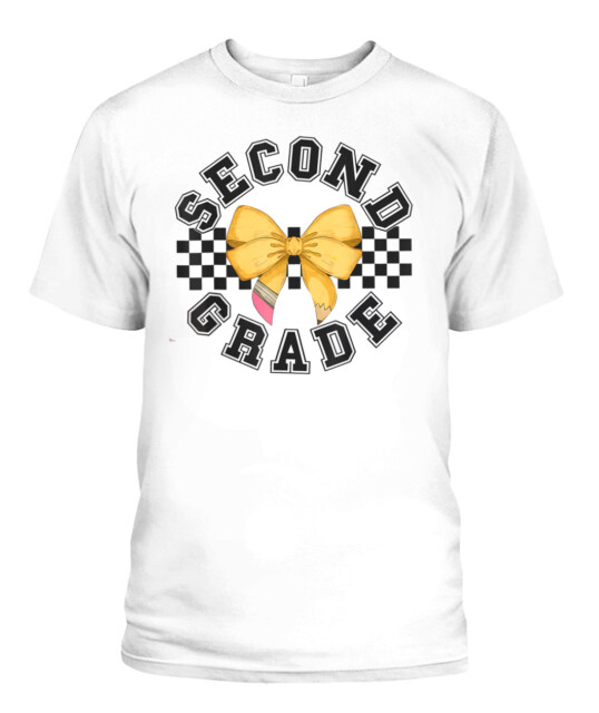 2nd Grade Teacher Pencil Coquette Bow Back To School T-Shirt