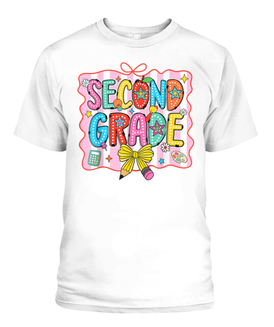 2nd Grade Teacher Pencil Coquette Bow Back To School T-Shirt