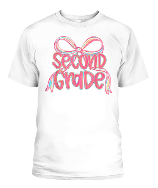 2nd Grade Teacher Pencil Coquette Bow Back To School T-Shirt