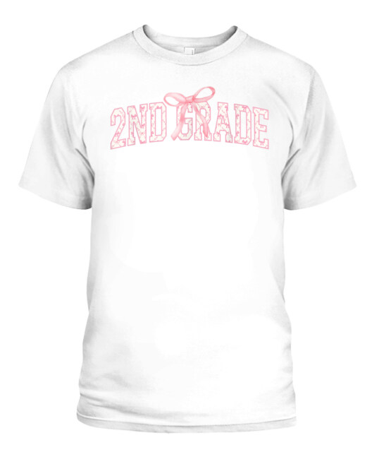 2nd Grade Teacher Pencil Coquette Bow Back To School T-Shirt