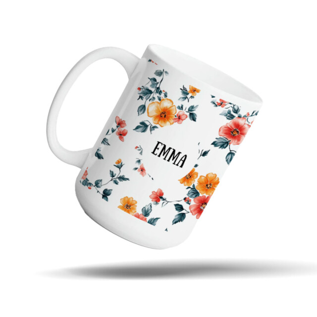 Watercolor flowers with text