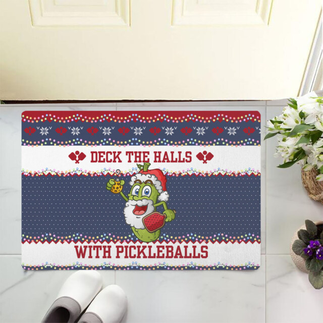 Welcome Christmas with the Premium Doormat Santa Pickleball! 🎄🥒🏓