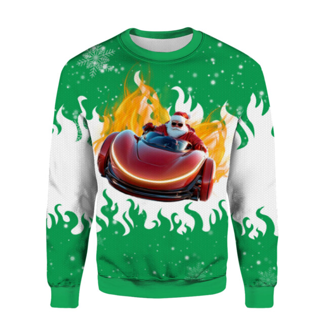 Rev Up Your Christmas Spirit with the Santa F1 Ugly Sweater!