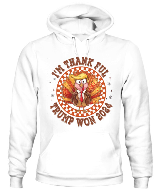POD hoodie featuring the humorous "Funny Trump Cosplay Turkey