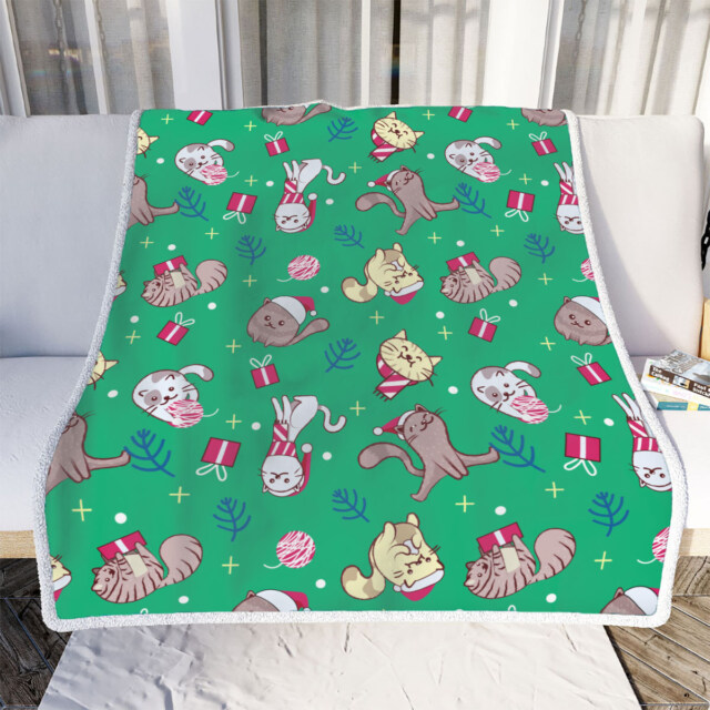 Celebrate Christmas with the Playful Santa Cat Blanket! 🎄🐱🎅