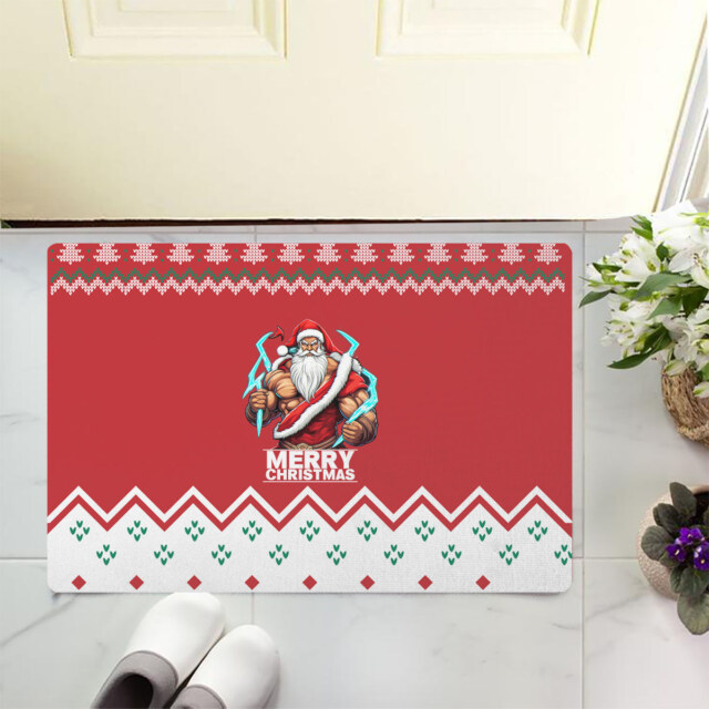 Celebrate Christmas with the Premium Doormat Santa Zeus! 🎄⚡🎅