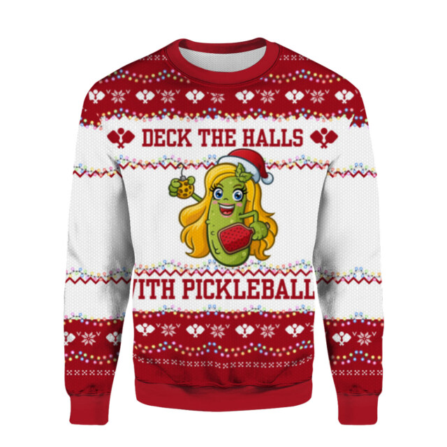 Ugly Christmas Sweater – A Unique Combo with a Pickle Playing Pickleball