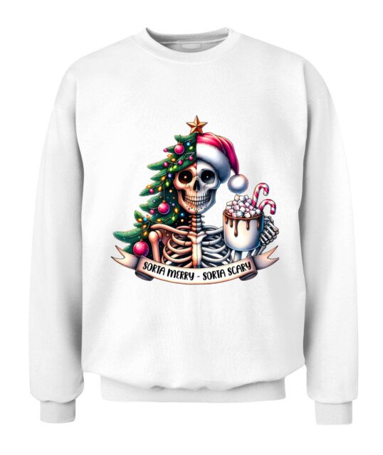 Sorta Merry - Sorta Scary POD Sweatshirt: A Bold Statement for Christmas