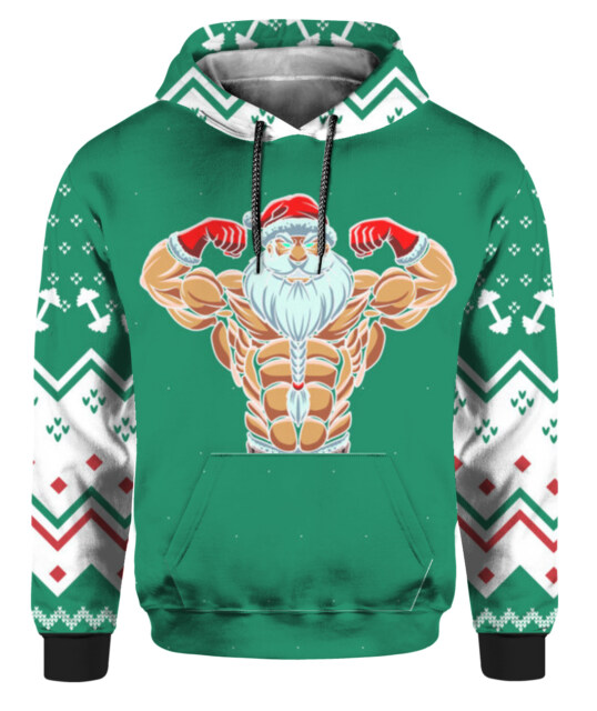 Hoodie with Muscular Santa Claus – A Bold and Fun Take on Holiday Fashion