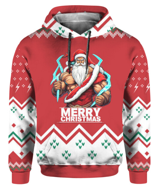 Hoodie with Santa Claus as Zeus – A Divine Twist on Holiday Style