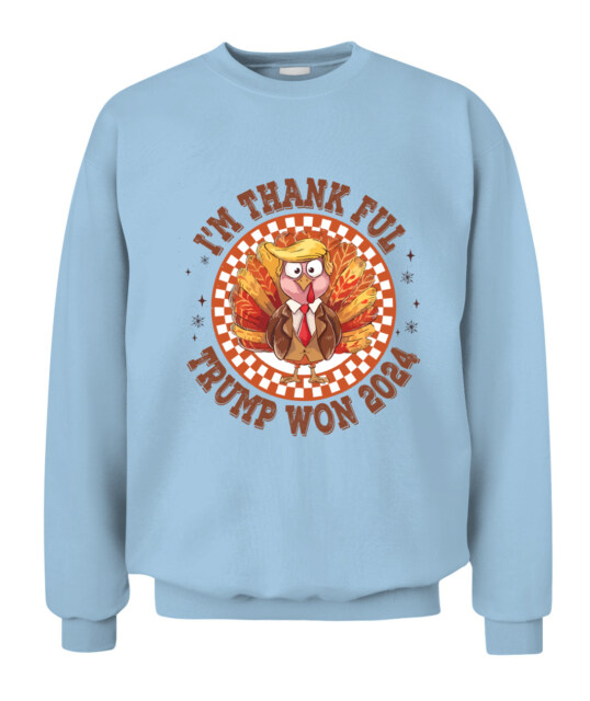 POD sweatshirt with the "Funny Trump Cosplay Turkey"