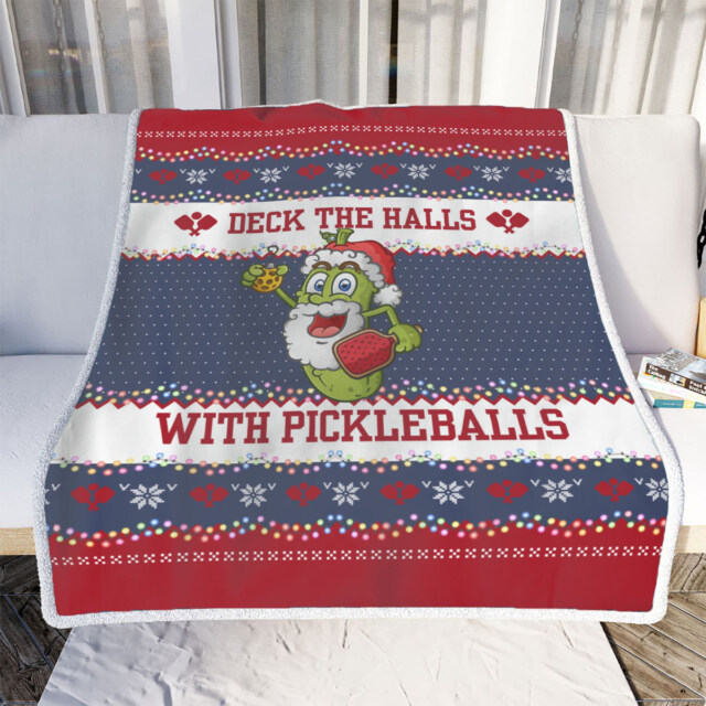 Embrace the Festive Spirit with the Christmas Pickleball Blanket! 🎄🥒🏓