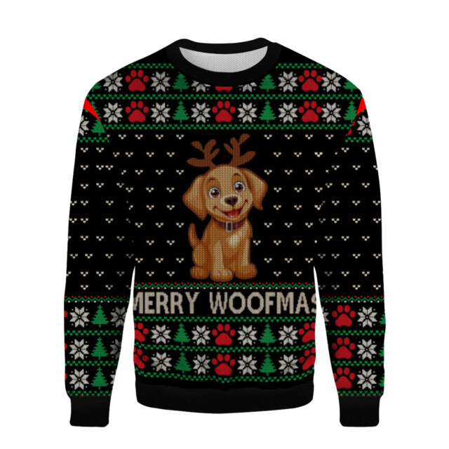 Celebrate a Fun Christmas with the "Merry Woofmas" Ugly Sweater