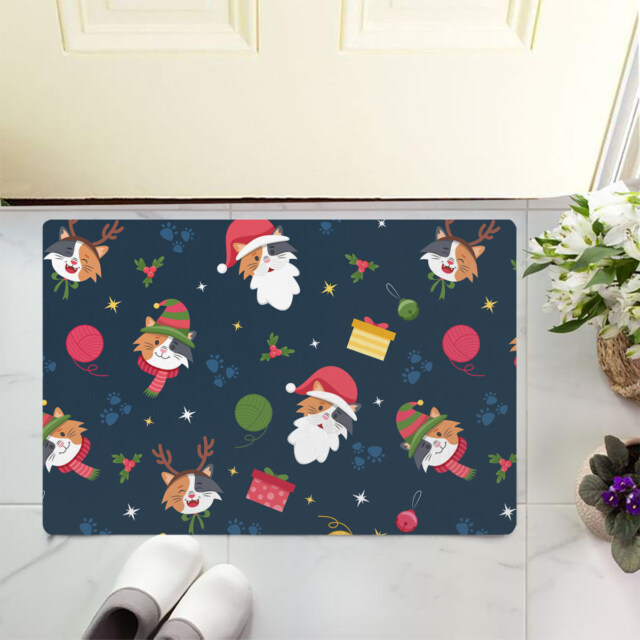 Spread Holiday Cheer with the Premium Doormat Santa Cat! 🎄🐱🎅