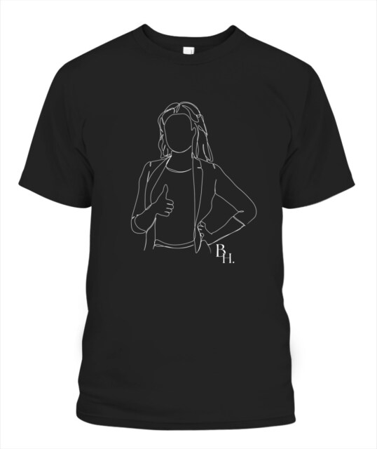 T-Shirt Drawing of Woman Black