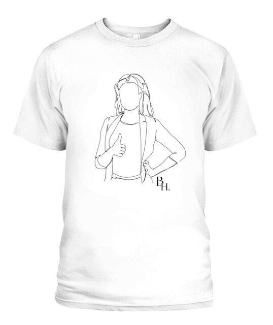 T-Shirt  Drawing of Woman White
