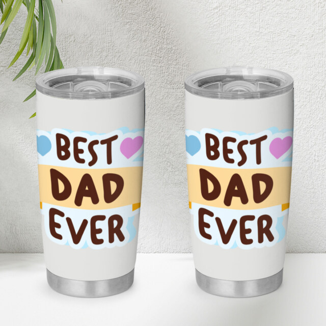 Best Dad Ever 20oz Tumbler – UV Printed Stainless Steel Travel Mug – Father’s Day Gift