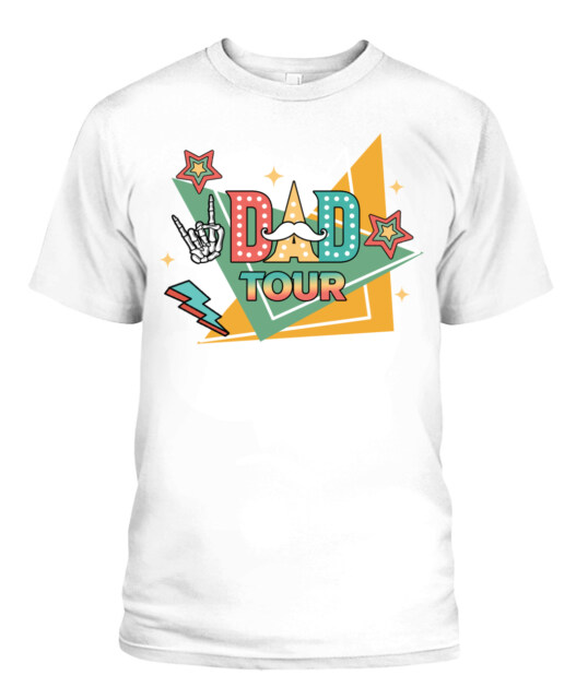 Dad Tour T-Shirt – Funny Retro Rock Star Style Father’s Day Gift Tee