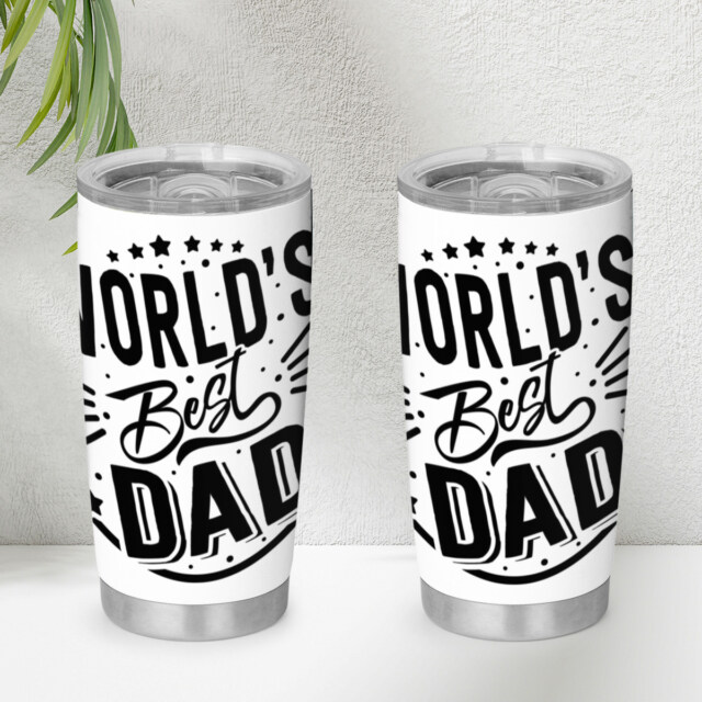 World’s Best Dad 20oz Tumbler – Stainless Steel, UV Printed