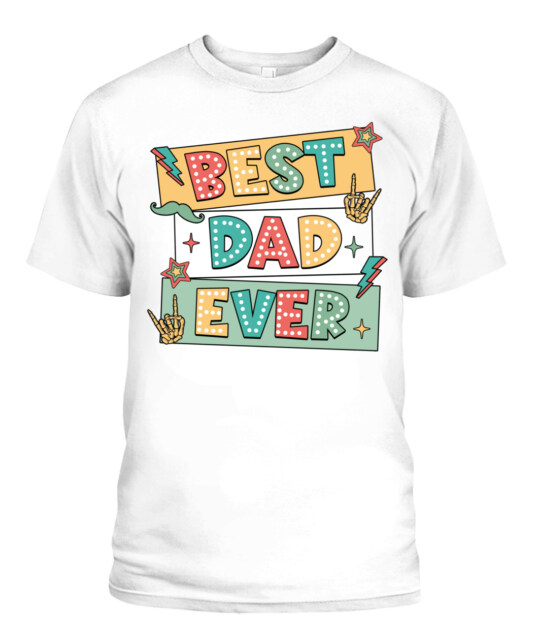 Best Dad Ever T-Shirt – Retro Colorful Graphic Tee for Father’s Day