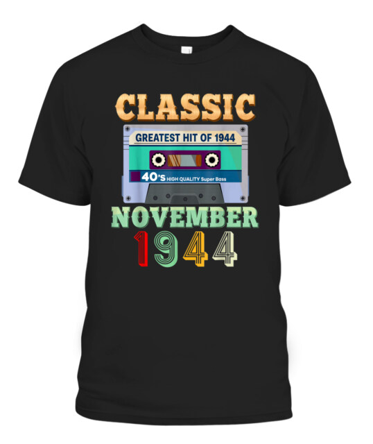Classic November 1944 77th Birthday 77 Years Old Cassette T-Shirt