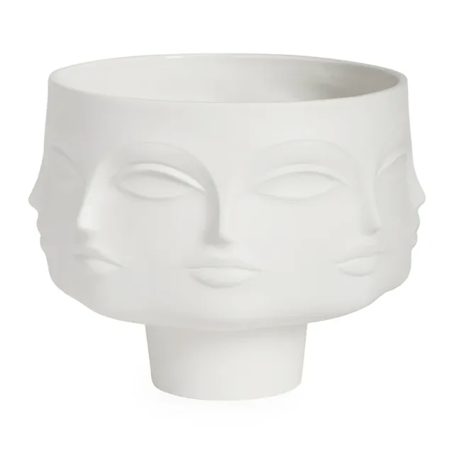 Dora Maar Pedestal Bowl – Sculptural Matte Porcelain Decorative Bowl