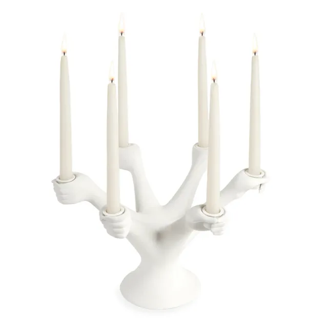 Eve Candelabra – Sculptural Porcelain 6-Arm Taper Candle Holder