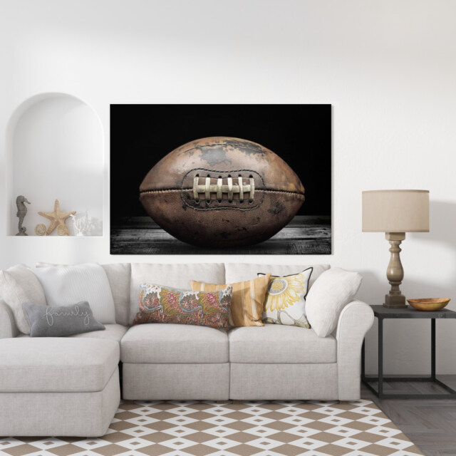 Vintage American Football Poster –  Rustic Sports Wall Art for Man Cave, Gym, or Office