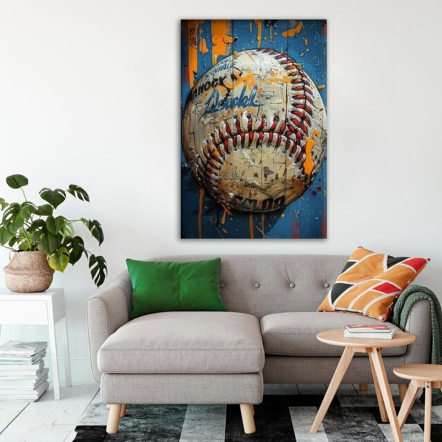 Graffiti Baseball Poster – Vintage Sports Wall Art for Athletes & Baseball Fans 