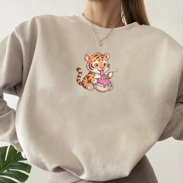 Tiger Dinosaur Sweatshirt – Cute Birthday Cake Animals
