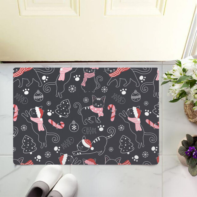 Welcome Christmas with the Premium Doormat Santa Cat! 🎄🐱🎅