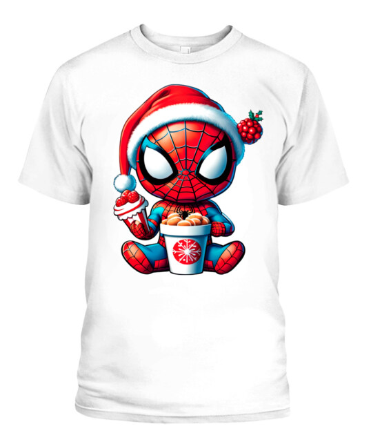 Christmas Spider-Man POD Print T-Shirt – The Perfect Blend of Superheroes and Holiday Spirit