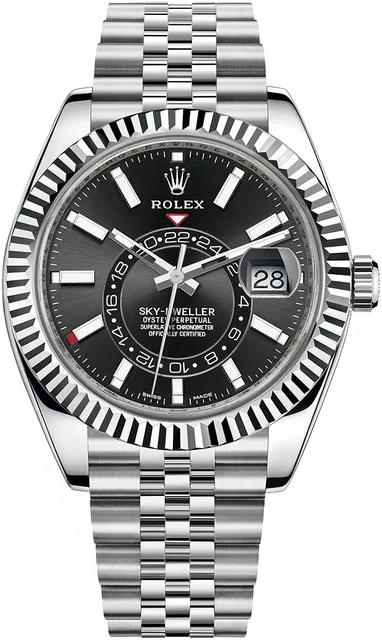 Rolex Sky-Dweller, 42mm, Oystersteel and 18k White Gold, Black, Jubilee, Ref# 336934-000 Watch