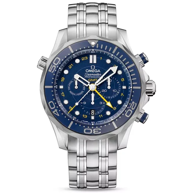 Omega Seamaster Diver 300m Co-Axial Chronometer GMT Chronograph 44mm Watch