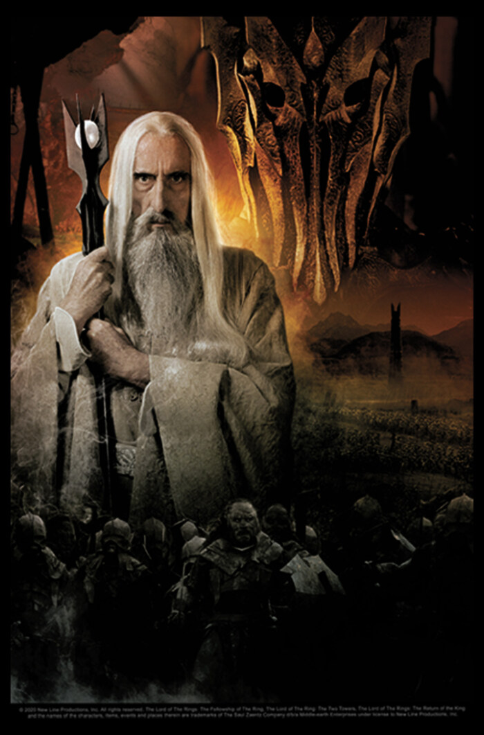 Men's The Lord of the Rings Fellowship of the Ring Evil Saruman Adult T ...