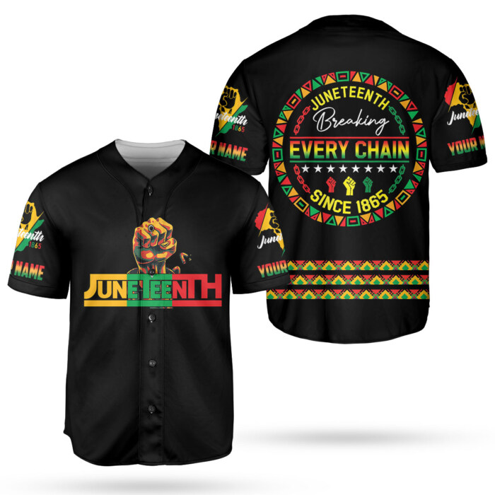 Personalized Juneteenth Baseball Jersey Freeish Since 1865