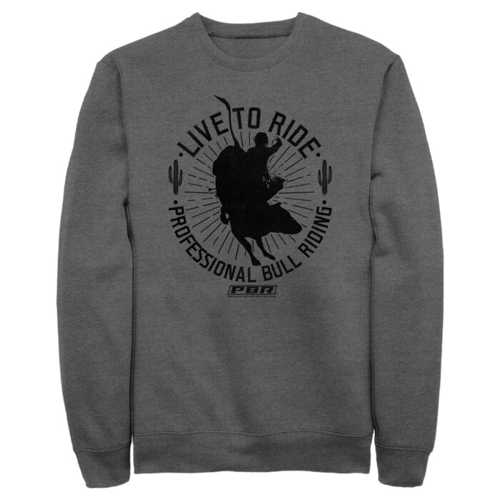 Sweatshirt Riders Men's Professional Bull Riders Live to Ride Silhouette Adult Sweatshirt ...