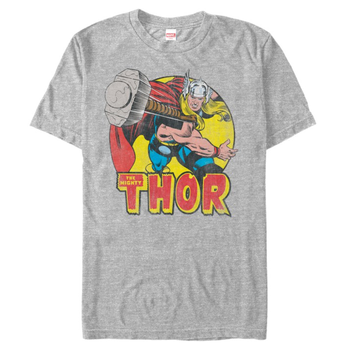 Men's Marvel Mighty Thor Hammer Throw Adult T-Shirt