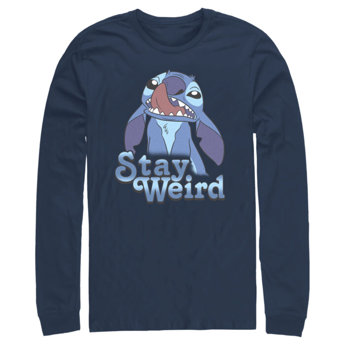 Men's Lilo & Stitch Stay Weird Nose Picker Adult Long Sleeve Shirt