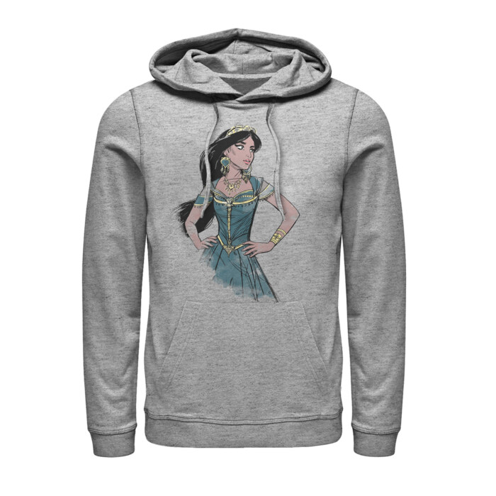 Men's Aladdin Jasmine Sketch Profile Adult Pull Over Hoodie