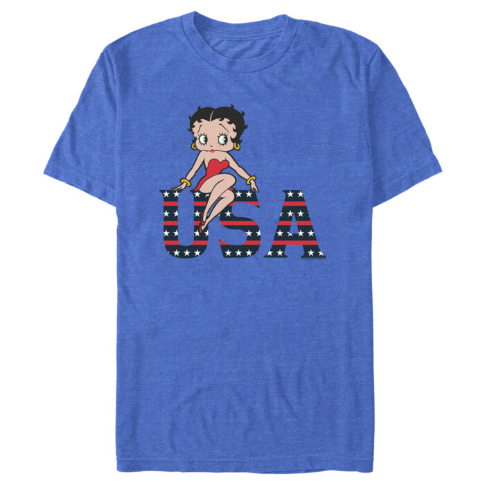 Men's Betty Boop USA Logo Adult T-Shirt