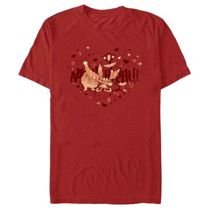 Men's Aaahh!!! Real Monsters Group Hearts Adult T-Shirt