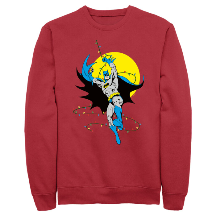 Men's Batman Christmas Light Swing Adult Sweatshirt