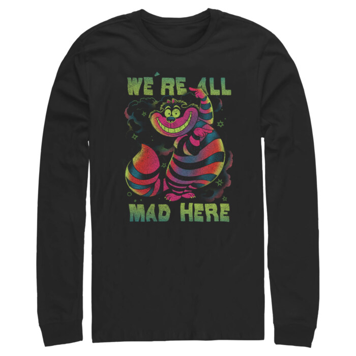 Men's Alice in Wonderland Rainbow Cheshire Adult Long Sleeve Shirt